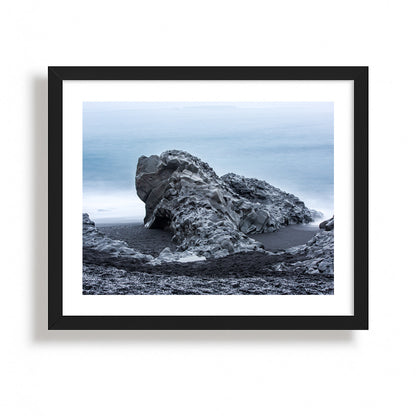 Midnight Sculpture on the Volcanic Shore